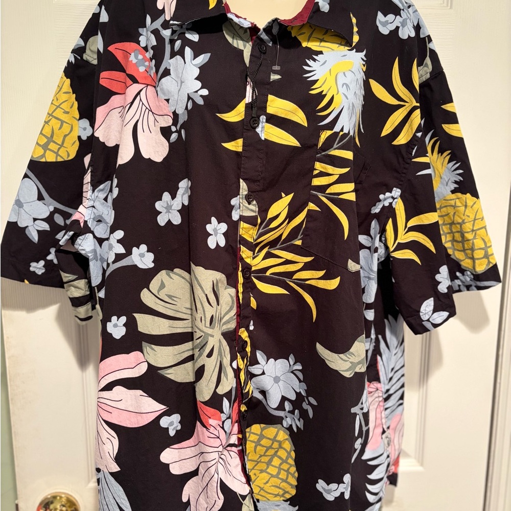 Designedal Clothing Co Hawaiian Pineapple‎ Floral Shirt Mens 4XL Cotton